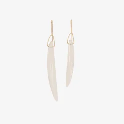 14k & rock crystal bean earrings