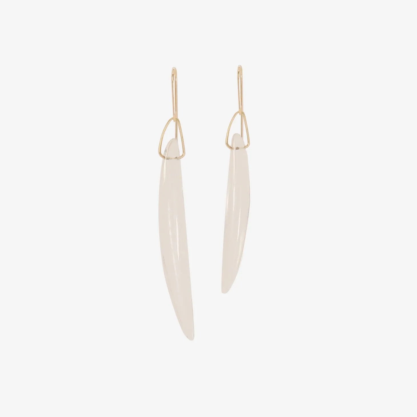 14k & rock crystal bean earrings