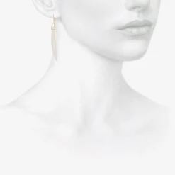 14k & rock crystal bean earrings
