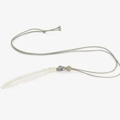 14k & rock crystal bean pendant with keshi pearl & labradorite on silk cord