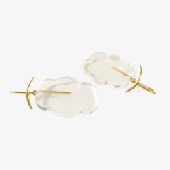 18k & rock crystal cloud earrings