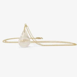 18k & rock crystal pear pendant