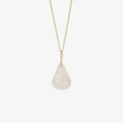 18k & rock crystal pear pendant