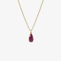 18k & rose-cut pear-shaped ruby pendant, 2ct