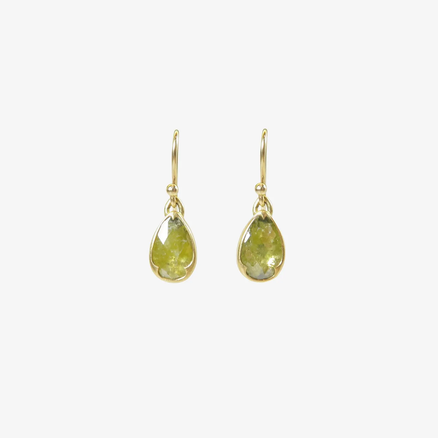18k & rose-cut yellow diamond earrings