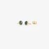 18k & round blue green tourmaline studs, 1.35ct
