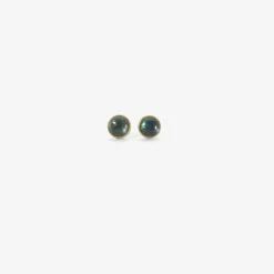 18k & round blue green tourmaline studs, 1.35ct