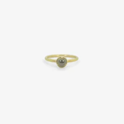 18k & round cabochon diamond ring, 1.15ct