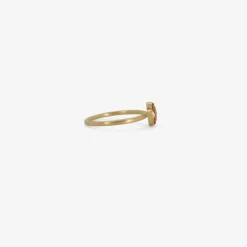 18k & round faceted orange sapphire ring, 1ct