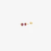 18k & round madagascar ruby studs, 1ct