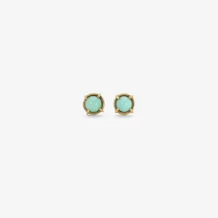 18k & round persian turquoise studs