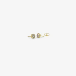 18k & round rose-cut champagne diamond studs, .56ct