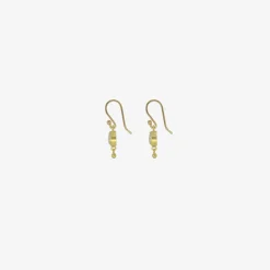 18k & round rose-cut diamond earrings with ball drops