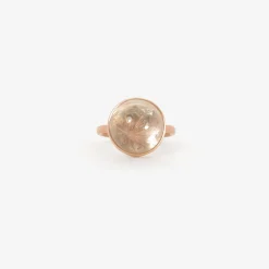 18k & round rutilated quartz ring, 9.67ct