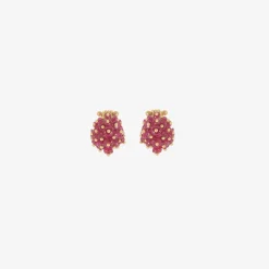 18k & ruby basket earrings