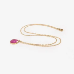 18k & ruby pebble sequin pendant pendant, 3.93ct