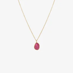 18k & ruby pebble sequin pendant pendant, 3.93ct