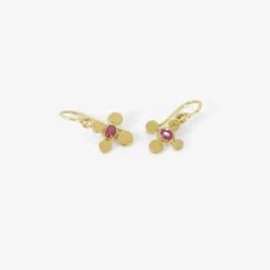22k & ruby tiny squash earrings