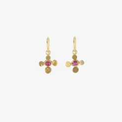 22k & ruby tiny squash earrings