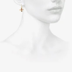 22k & ruby tiny squash earrings