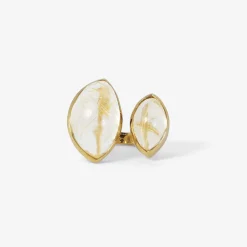 14k & rutilated quartz agatha ring