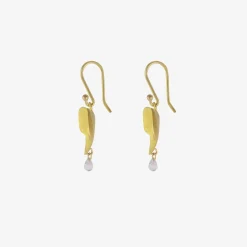 18k & sapphire ivy leaf earrings with sapphires