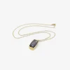 18k & shimmery plum iolite pendant