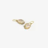 18k & silver bezel-set herkimer diamond single drop earrings