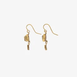 18k & silver bezel-set herkimer diamond earrings with opal drops