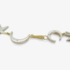 18k & silver sun and moon intergalactic necklace with diamonds, .35ct