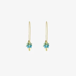 18k & sleeping beauty turquoise small hoop clusters