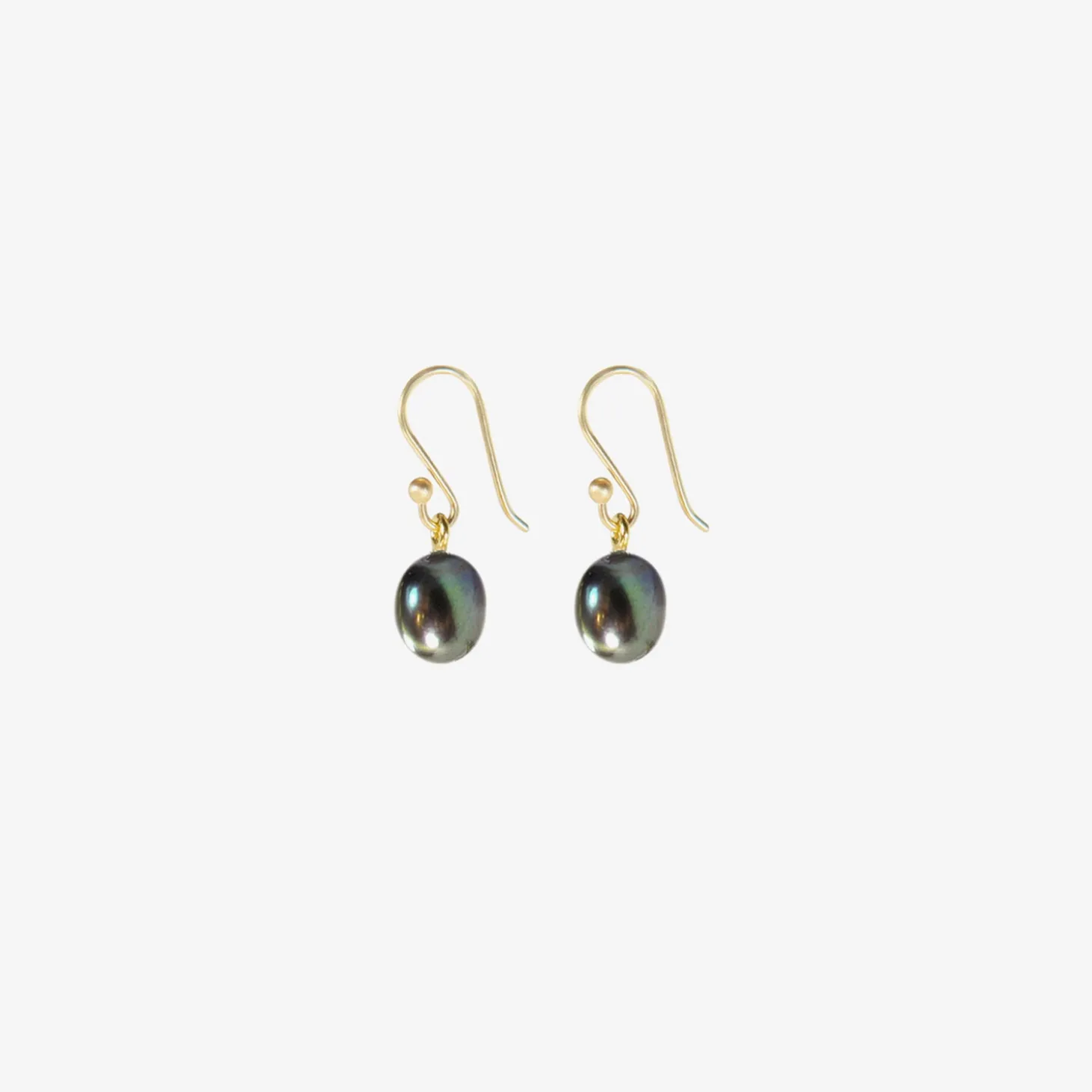 14k & small black pearl earrings