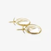 18k & small clear crystal lens earrings