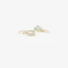 18k & small emerald-cut aquamarine drop earrings