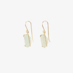 18k & small emerald-cut aquamarine earrings