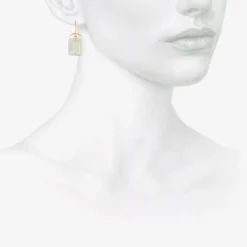 18k & small emerald-cut aquamarine earrings