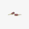 18k & small faceted cushion-shaped rubellite earrings
