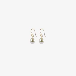 14k & small grey pearl earrings