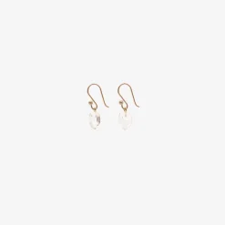 14k & small herkimer diamond earrings