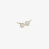 18k & small horizontally-set oval moonstone earrings