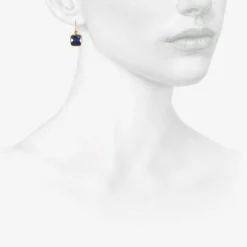18k & small kyanite cushion drop earrings, 5.63ct