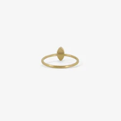 18k & small marquis-shaped blue sapphire ring