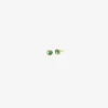 18k & small oval cabochon colombian emerald studs, .65ct