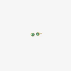 18k & small oval cabochon colombian emerald studs, .65ct