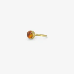 18k & small oval fire opal ring