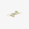 18k & small oval green amethyst east/west earrings