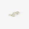 18k & small oval moonstone drop earrings, 6.74ct