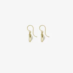 18k & small oval moonstone drop earrings, 6.74ct
