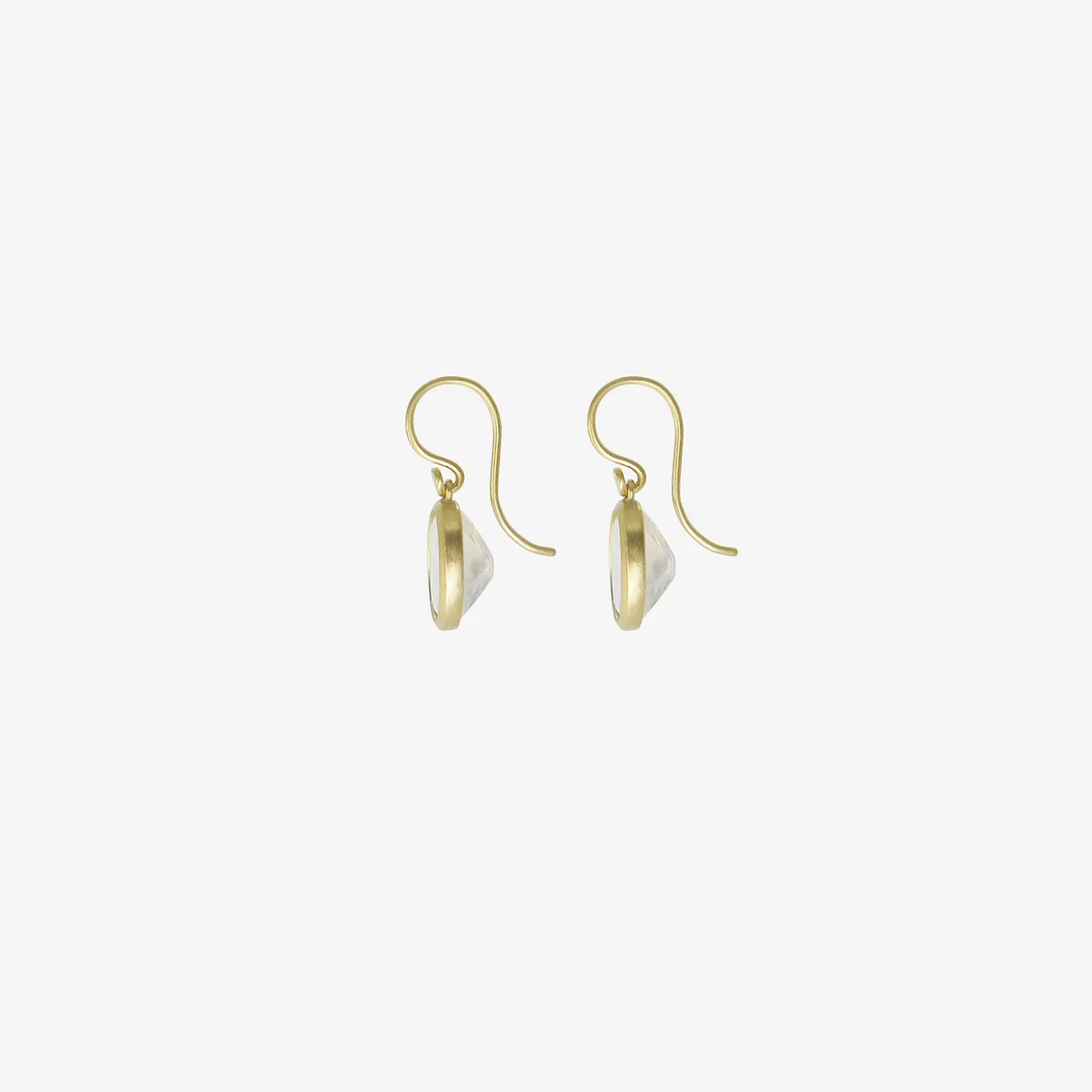 18k & small oval moonstone drop earrings, 6.74ct