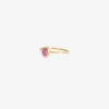 18k & small oval pink sapphire ring